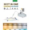 imagezouzai Square Led Recessed Lighting5CCT Ultra Thin Square Led Ceiling Light with Junction BoxCRI902700K5000K SelectableDimmable Canless DownlightETL and Energy Star Black12 Pack 4 InchWhite
