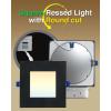 imagezouzai Square Led Recessed Lighting5CCT Ultra Thin Square Led Ceiling Light with Junction BoxCRI902700K5000K SelectableDimmable Canless DownlightETL and Energy Star Black12 Pack 4 InchBlack