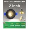 image:imagezouzai 20 Pack 2 inch Black LED Gimbal Led Recessed Light with Junction Box 36090 Adjustable Directional Eyeball Lighting Dimmable 2700K3000K3500K4000K5000K 900LM 10W85WETLampEnergy Star