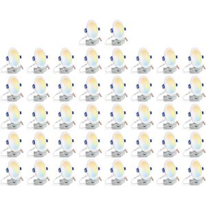 image:imagezouzai 42Pack 6Inch UltraThin LED Recessed Ceiling Lights with Junction Box 5CCT Adjustable Dimmable ETL amp Energy Star Certified Ideal for Home Living Room Bedroom Kitchen Bathroom Laundry