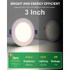 image:imagezouzai 24 Pack 3 inch UltraThin LED Recessed Ceiling Light with Junction Box 5CCT Adjustable Dimmable CanKiller Downlight  ETL and Energy Star Certified Baffle 3 inch