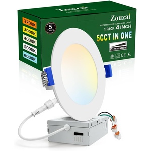 image:imagezouzai 4 Inch LED Recessed Lights Dimmable White 1 Pack  With Junction Box 5CCT 6000k6000k5000k4000k3000k2700k Selectable 9W Eqv 80W 810LM ETL and Energy Star CertifiedWhite2700K3000K4000K5000K6000K